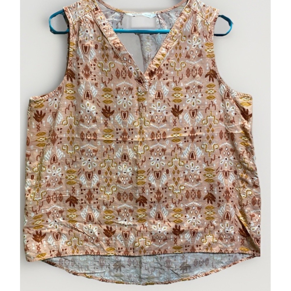 Aztec Geometric Tank Sonoma Womens Sleeveless Top Cotton Blend L Multi‎